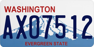 WA license plate AXO7512