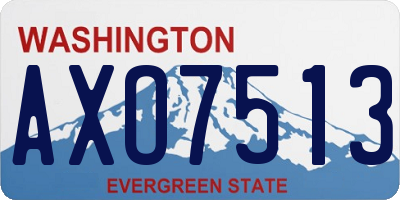 WA license plate AXO7513