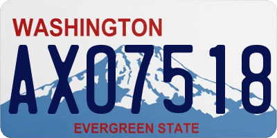 WA license plate AXO7518