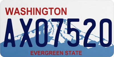 WA license plate AXO7520