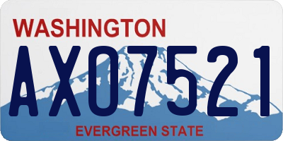 WA license plate AXO7521
