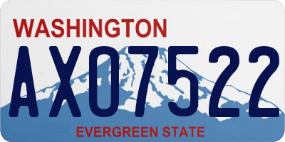 WA license plate AXO7522
