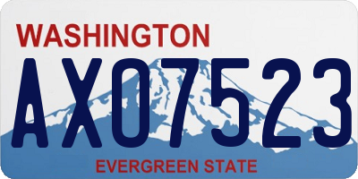 WA license plate AXO7523