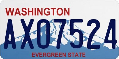 WA license plate AXO7524