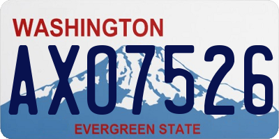WA license plate AXO7526