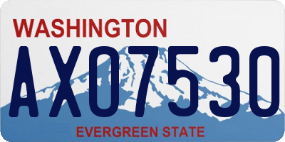 WA license plate AXO7530