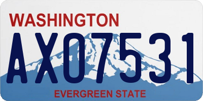 WA license plate AXO7531
