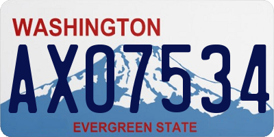 WA license plate AXO7534
