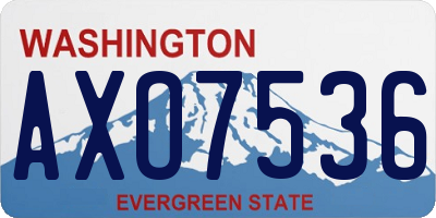 WA license plate AXO7536