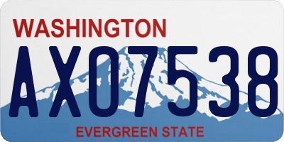 WA license plate AXO7538