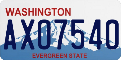 WA license plate AXO7540