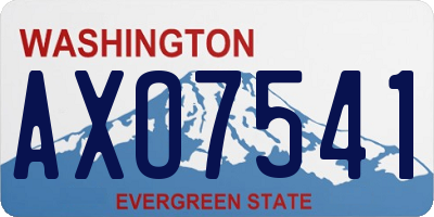 WA license plate AXO7541