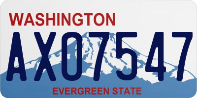 WA license plate AXO7547