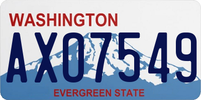 WA license plate AXO7549