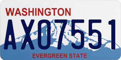 WA license plate AXO7551