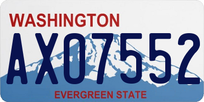 WA license plate AXO7552