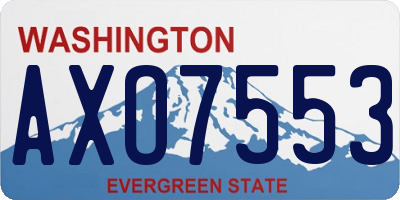 WA license plate AXO7553