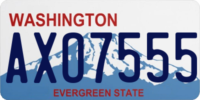 WA license plate AXO7555