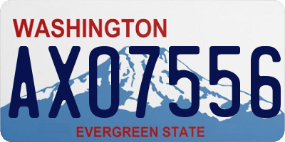 WA license plate AXO7556
