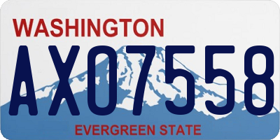 WA license plate AXO7558