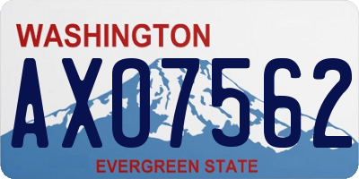 WA license plate AXO7562