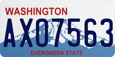 WA license plate AXO7563