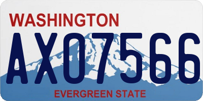 WA license plate AXO7566