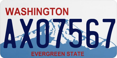 WA license plate AXO7567