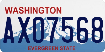 WA license plate AXO7568