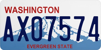WA license plate AXO7574