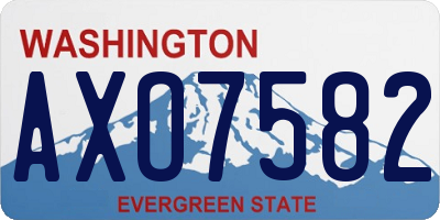 WA license plate AXO7582