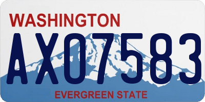 WA license plate AXO7583