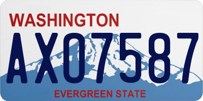 WA license plate AXO7587