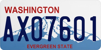 WA license plate AXO7601