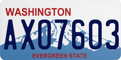 WA license plate AXO7603
