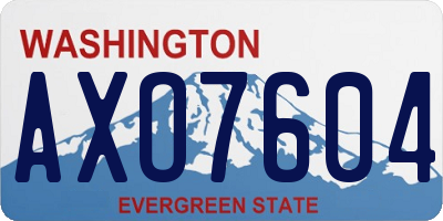 WA license plate AXO7604