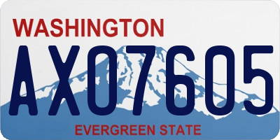 WA license plate AXO7605