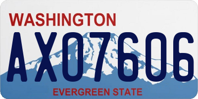 WA license plate AXO7606