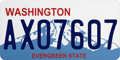 WA license plate AXO7607