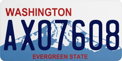 WA license plate AXO7608
