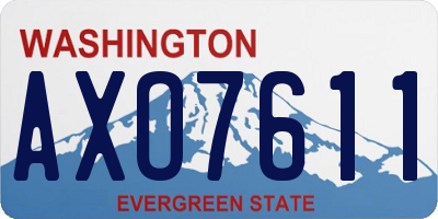 WA license plate AXO7611
