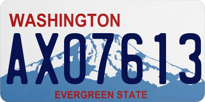 WA license plate AXO7613