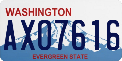 WA license plate AXO7616