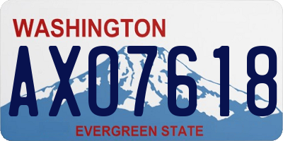 WA license plate AXO7618