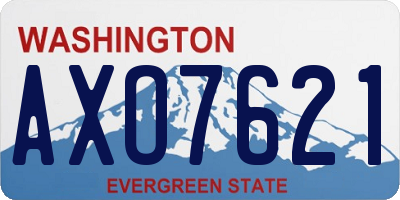 WA license plate AXO7621