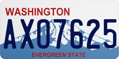 WA license plate AXO7625