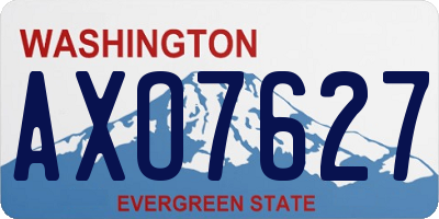 WA license plate AXO7627