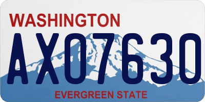 WA license plate AXO7630