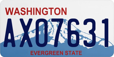 WA license plate AXO7631