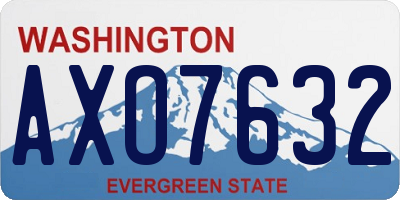 WA license plate AXO7632